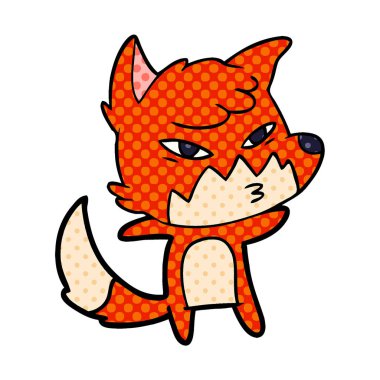 Akıllı karikatür fox vektör çizim
