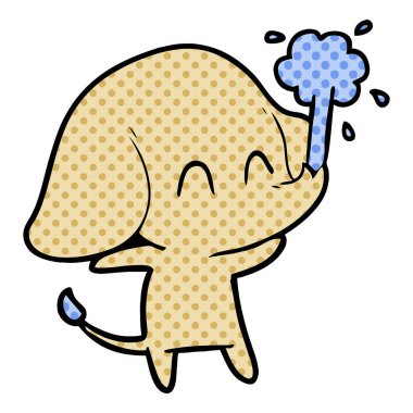 vektör çizim sevimli çizgi fil