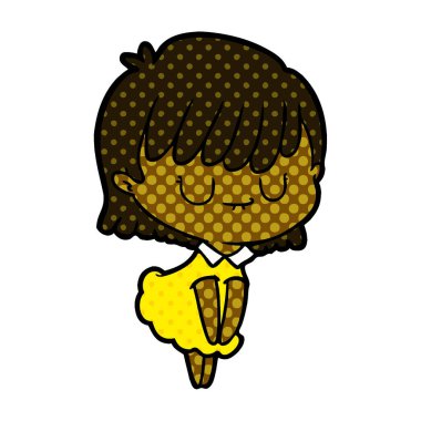 Çizgi filmdeki kadının vektör çizimi