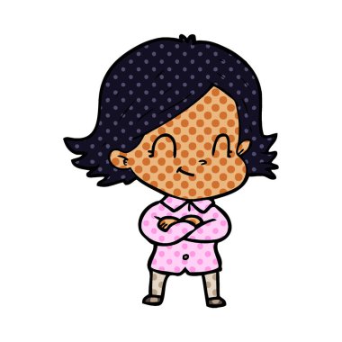 vektör çizim karikatür dostça kız