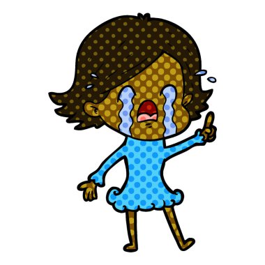 vektör çizim karikatür gülümseyen kadın