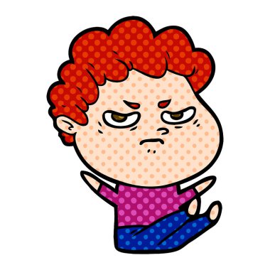 vektör çizim karikatür kızgın adam