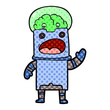 Çizgi film robotunun vektör çizimi