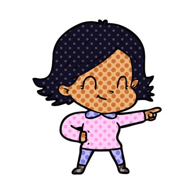 vektör çizim karikatür dostça kız