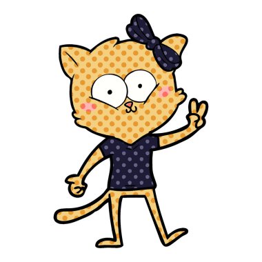Çizgi film kedisinin vektör çizimi