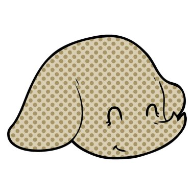 çizgi film fil yüz vektör çizim