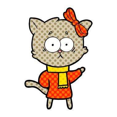 Çizgi film kedisinin vektör çizimi