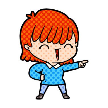 Çizgi filmdeki kadının vektör çizimi