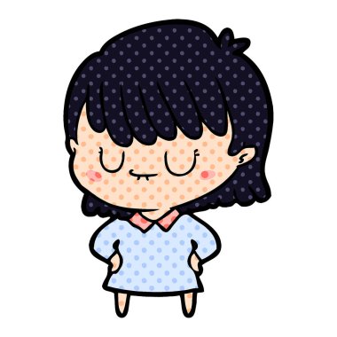 Çizgi filmdeki kadının vektör çizimi