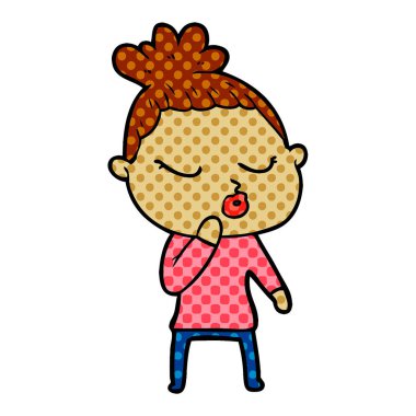 vektör çizim karikatür sakin kadın