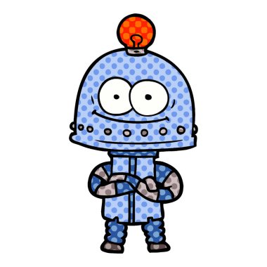 ampul ile mutlu karton robot