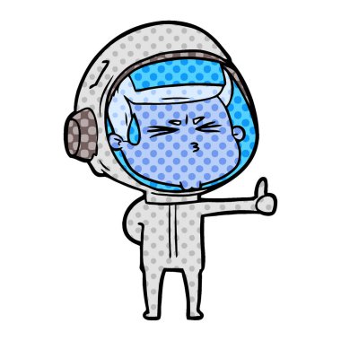 vektör çizim karikatür astronot vurguladı