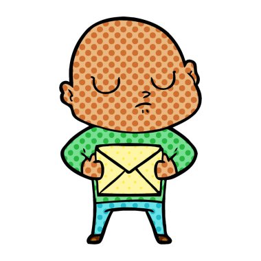 vektör çizim karikatür kel adam