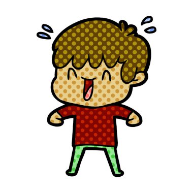 vektör çizim karikatür gülen çocuk