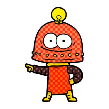 ampul ile mutlu karton robot