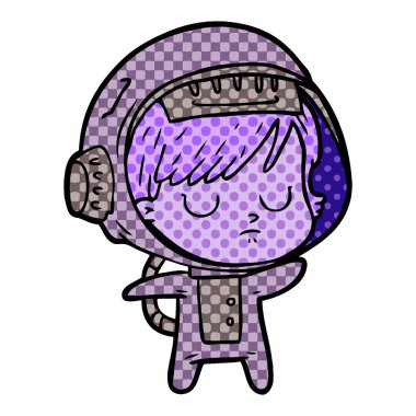 vektör çizim karikatür astronot kadın