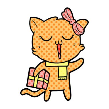 Çizgi film kedisinin vektör çizimi