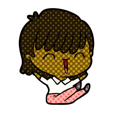 Çizgi filmdeki kadının vektör çizimi