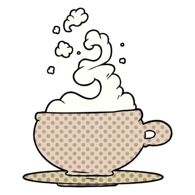 fincan sıcak çay karikatür