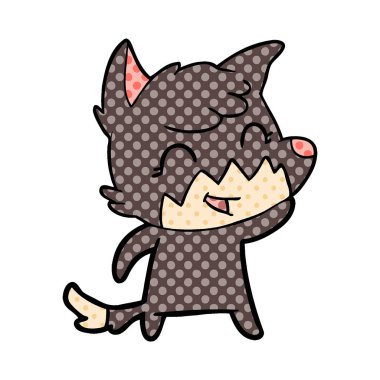 mutlu karikatür fox vektör çizim