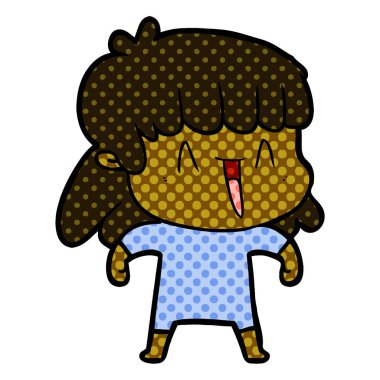 Çizgi filmdeki kadının vektör çizimi