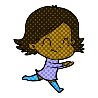 vektör çizim karikatür dostça kız