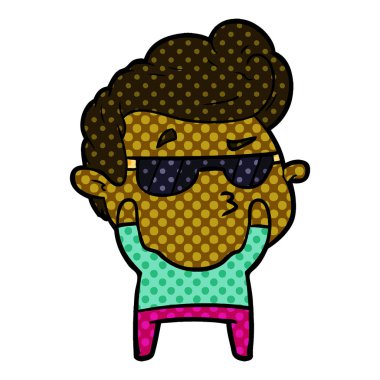 vektör çizim karikatür cool adam