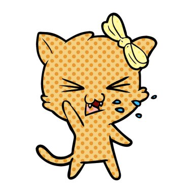 Çizgi film kedisinin vektör çizimi