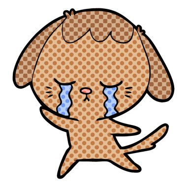 vektör çizim karikatür ağlayan köpek