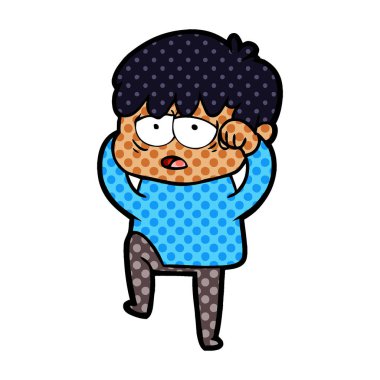 vektör çizim karikatür evlat yorgun