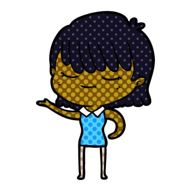 Çizgi filmdeki kadının vektör çizimi