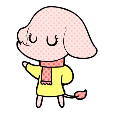 vektör çizim sevimli çizgi fil