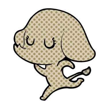 vektör çizim sevimli çizgi fil