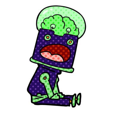 Çizgi film robotunun vektör çizimi