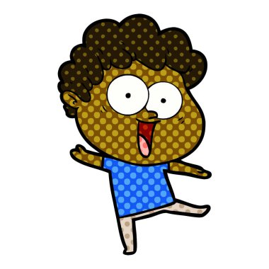 vektör çizim karikatür mutlu adam