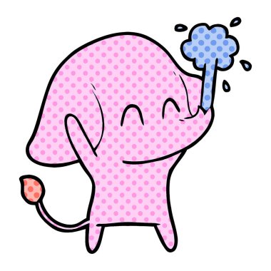 vektör çizim sevimli çizgi fil