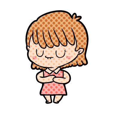 Çizgi filmdeki kadının vektör çizimi