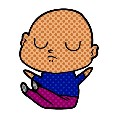 vektör çizim karikatür kel adam