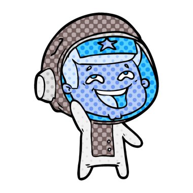 vektör çizim karikatür gülen astronot