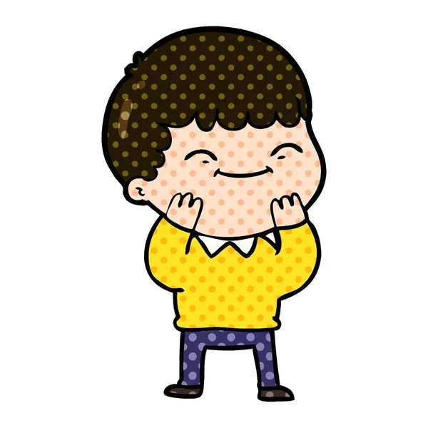 Vektorillustration Cartoon Happy Boy — Stock vektor