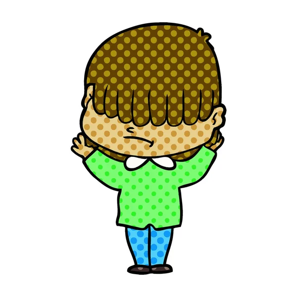 Niño Dibujos Animados Con Pelo Desordenado — Vector de stock