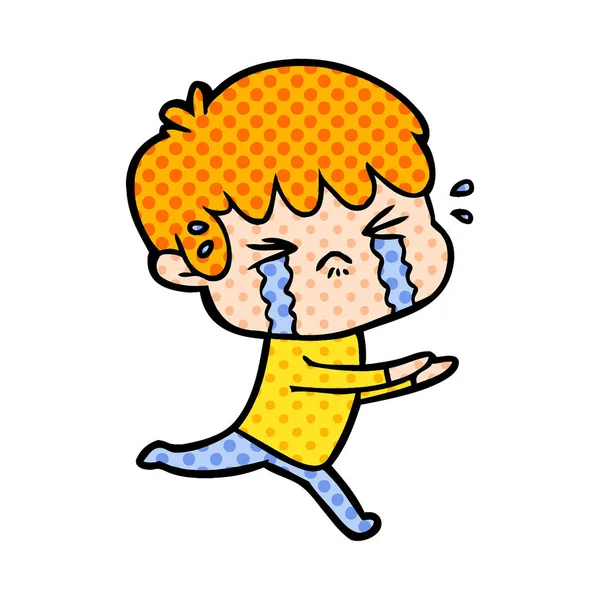 卡通男孩哭泣的媒介例证 — 图库矢量图片