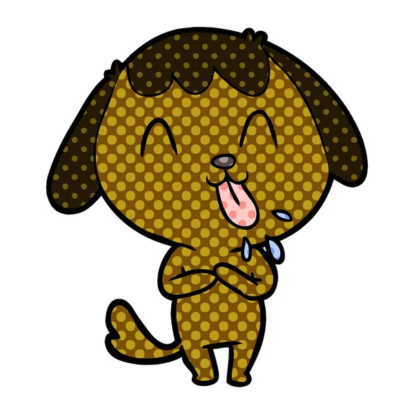 Vector Illustratie Van Schattige Cartoon Hond — Stockvector