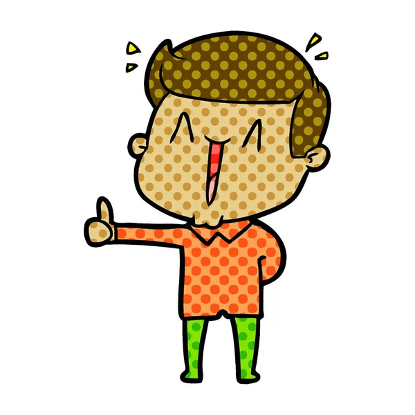 Vector Ilustración Dibujos Animados Hombre Feliz — Vector de stock