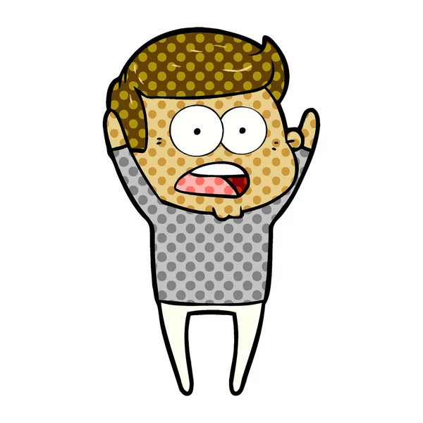 Vectorillustratie Van Cartoon Geschokt Man — Stockvector