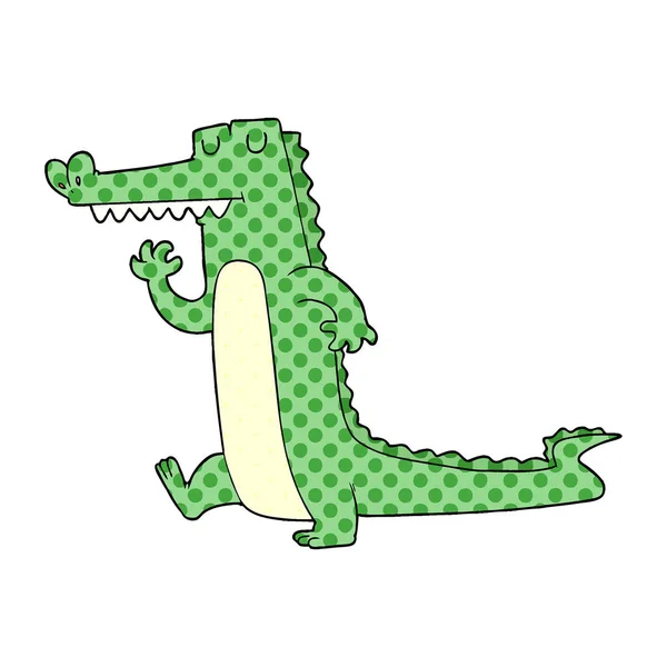 Векторная Иллюстрация Мультяшного Крокодила — стоковый вектор