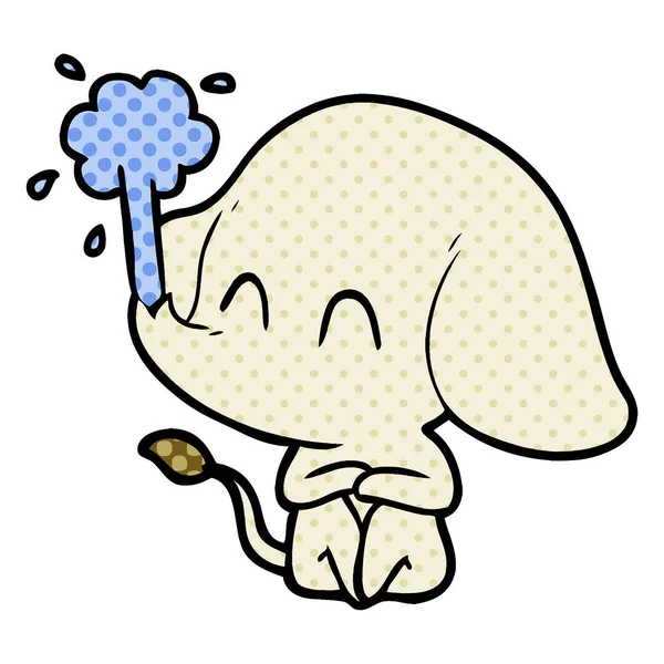 Ilustração Vetorial Elefante Bonito Dos Desenhos Animados — Vetor de Stock