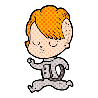 Çizgi filmdeki kadının vektör çizimi