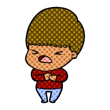 vektör çizim karikatür adam vurguladı