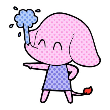 vektör çizim sevimli çizgi fil